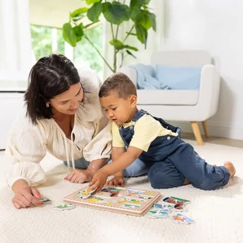 Melissa & Doug Zoo Pet Animals Sound Puzzle – 8-Piece Wooden Peg Puzzle with Light-Activated Sounds, Music Learning Toy for Toddlers and Preschoolers Ages 2+ thumbnail 8