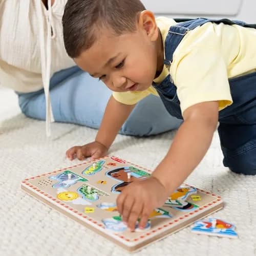 Melissa & Doug Zoo Pet Animals Sound Puzzle – 8-Piece Wooden Peg Puzzle with Light-Activated Sounds, Music Learning Toy for Toddlers and Preschoolers Ages 2+ thumbnail 2