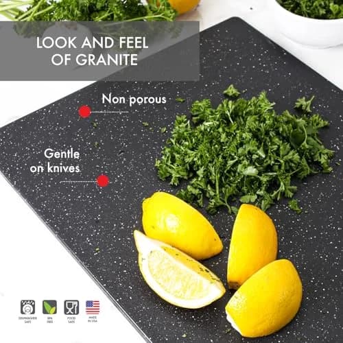 Dexas Superboard Cutting Board 8.5 x 11 inch Midnight Granite | Compact, Dishwasher Safe, Made in USA thumbnail 6