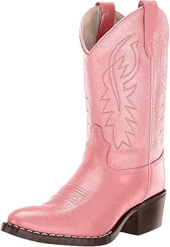 Old West Toddler-Girls' Western Boot Round Toe 4 Little Kid | Durable Leather & Snug Fit thumbnail 1