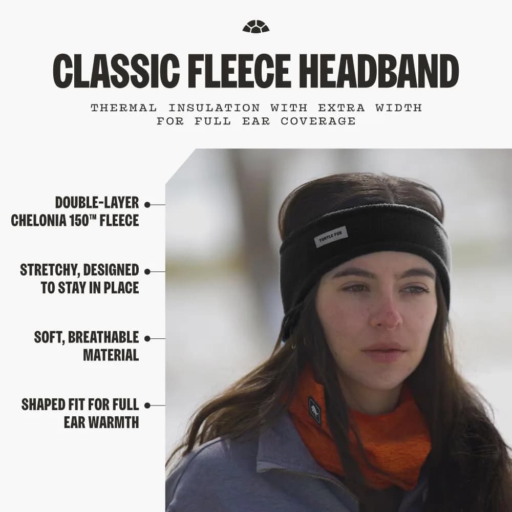 Turtle Fur Bang Band - Warm Headbands for Men and Women, Black thumbnail 3