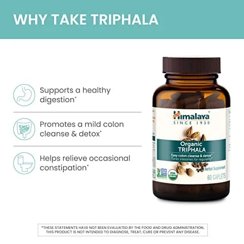 Himalaya USDA Organic Triphala Capsules, Colon Cleanse, 688 mg | Gentle Digestive Support & Regularity thumbnail 4