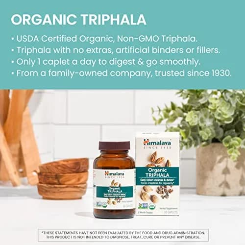 Himalaya USDA Organic Triphala Capsules, Colon Cleanse, 688 mg | Gentle Digestive Support & Regularity thumbnail 3