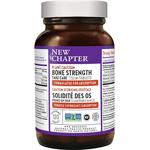 New Chapter Calcium Supplement – Bone Strength Organic Plant Calcium with Vitamin K2 + D3 + Magnesium, Vegetarian, Gluten Free – 120 count (40 day supply) | Supports Bone Density & Joint Mobility thumbnail 1