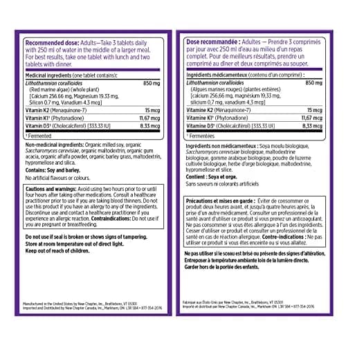New Chapter Calcium Supplement – Bone Strength Organic Plant Calcium with Vitamin K2 + D3 + Magnesium, Vegetarian, Gluten Free – 120 count (40 day supply) | Supports Bone Density & Joint Mobility thumbnail 3