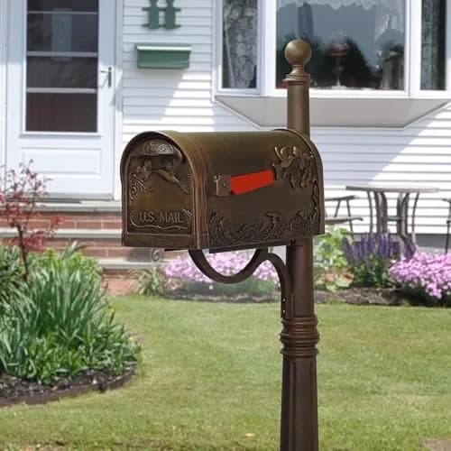 Special Lite Hummingbird Curbside Mailbox - Copper Aluminum Mailbox for Post Mount - SCB-1005-CP | Rust-Free Aluminum, USPS-Approved, 20" Long, 10" Tall thumbnail 6