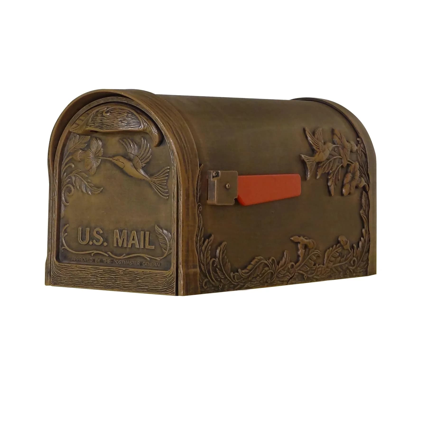 Special Lite Hummingbird Curbside Mailbox - Copper Aluminum Mailbox for Post Mount - SCB-1005-CP | Rust-Free Aluminum, USPS-Approved, 20" Long, 10" Tall - main product image