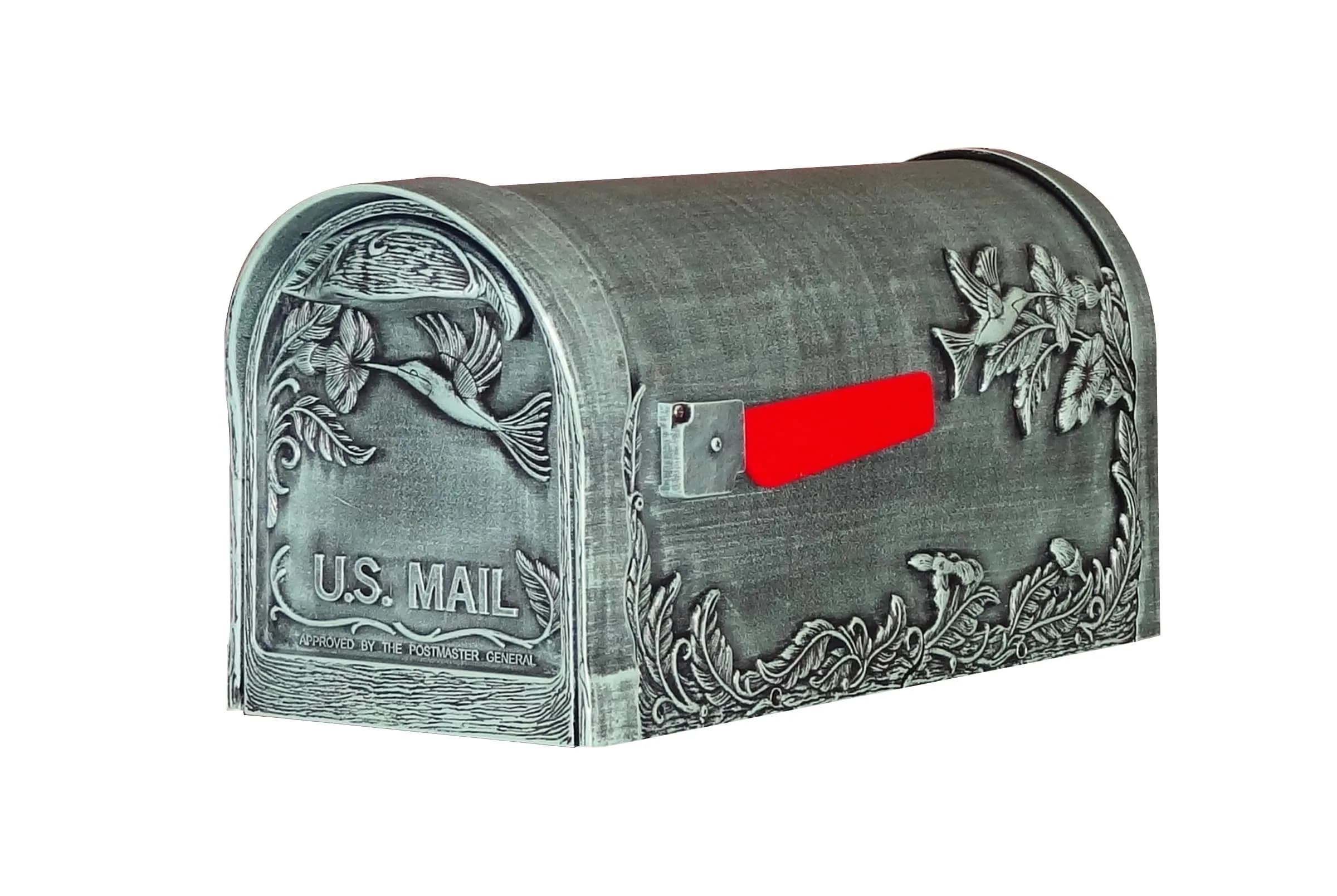 Special Lite Hummingbird Curbside Mailbox - Verde Green Aluminum Mailbox for Post Mount - SCB-1005-VG | Rust-Free Aluminum, Classic Design, USPS Approved - main product image