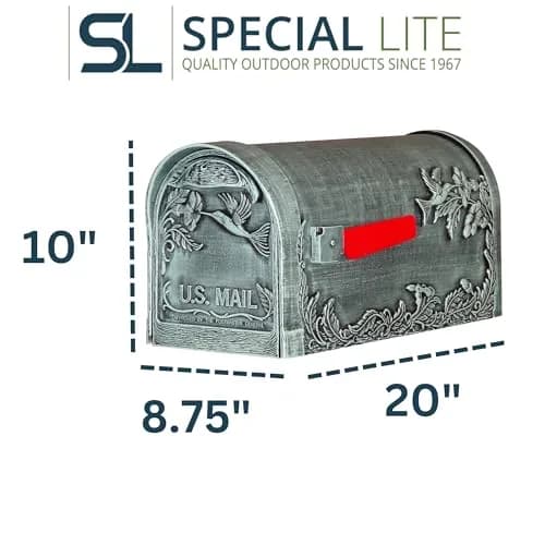 Special Lite Hummingbird Curbside Mailbox - Verde Green Aluminum Mailbox for Post Mount - SCB-1005-VG | Rust-Free Aluminum, Classic Design, USPS Approved thumbnail 2