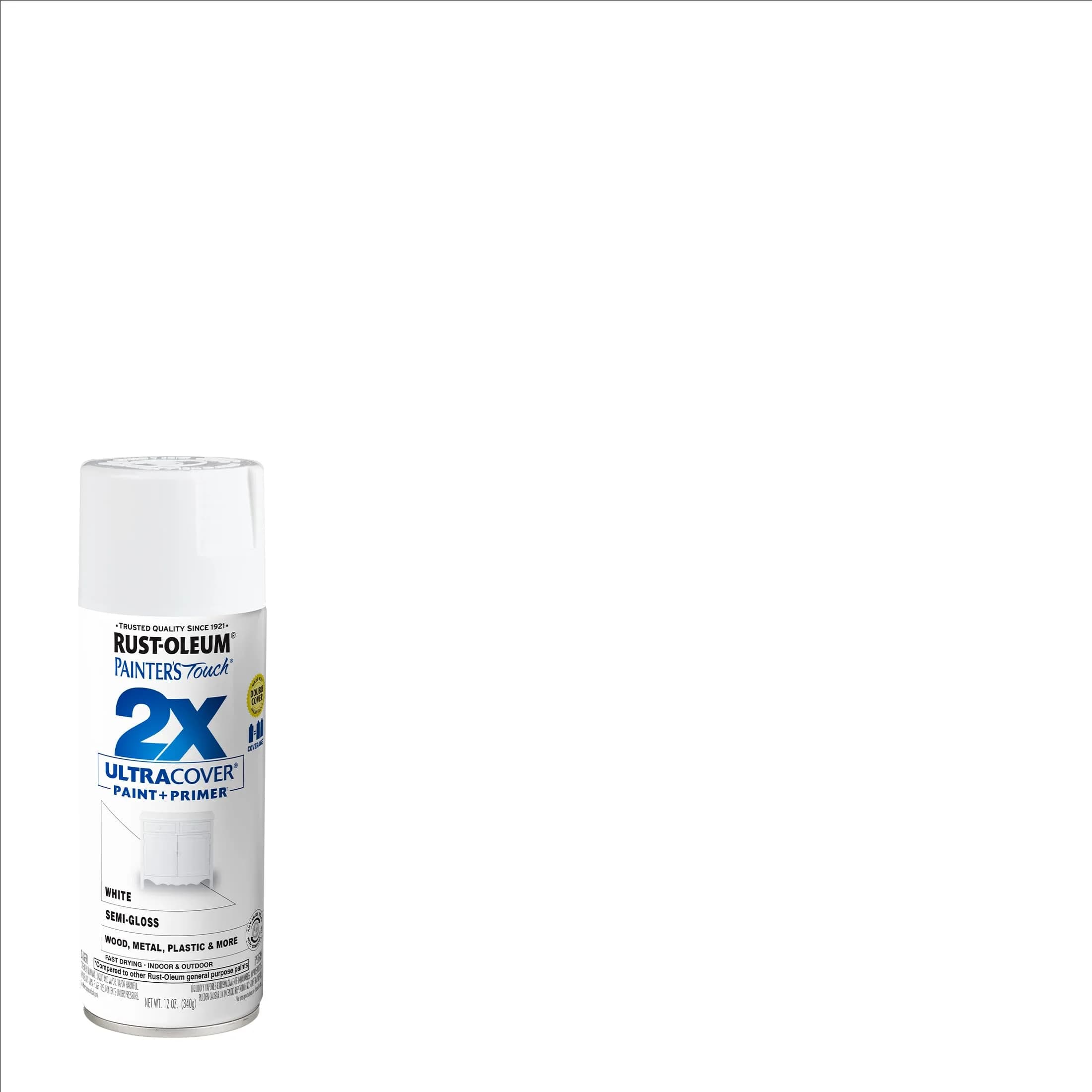 Rust-Oleum Painter's Touch 2X Ultra Cover Spray Paint, Semi-Gloss White, 340g - view 2