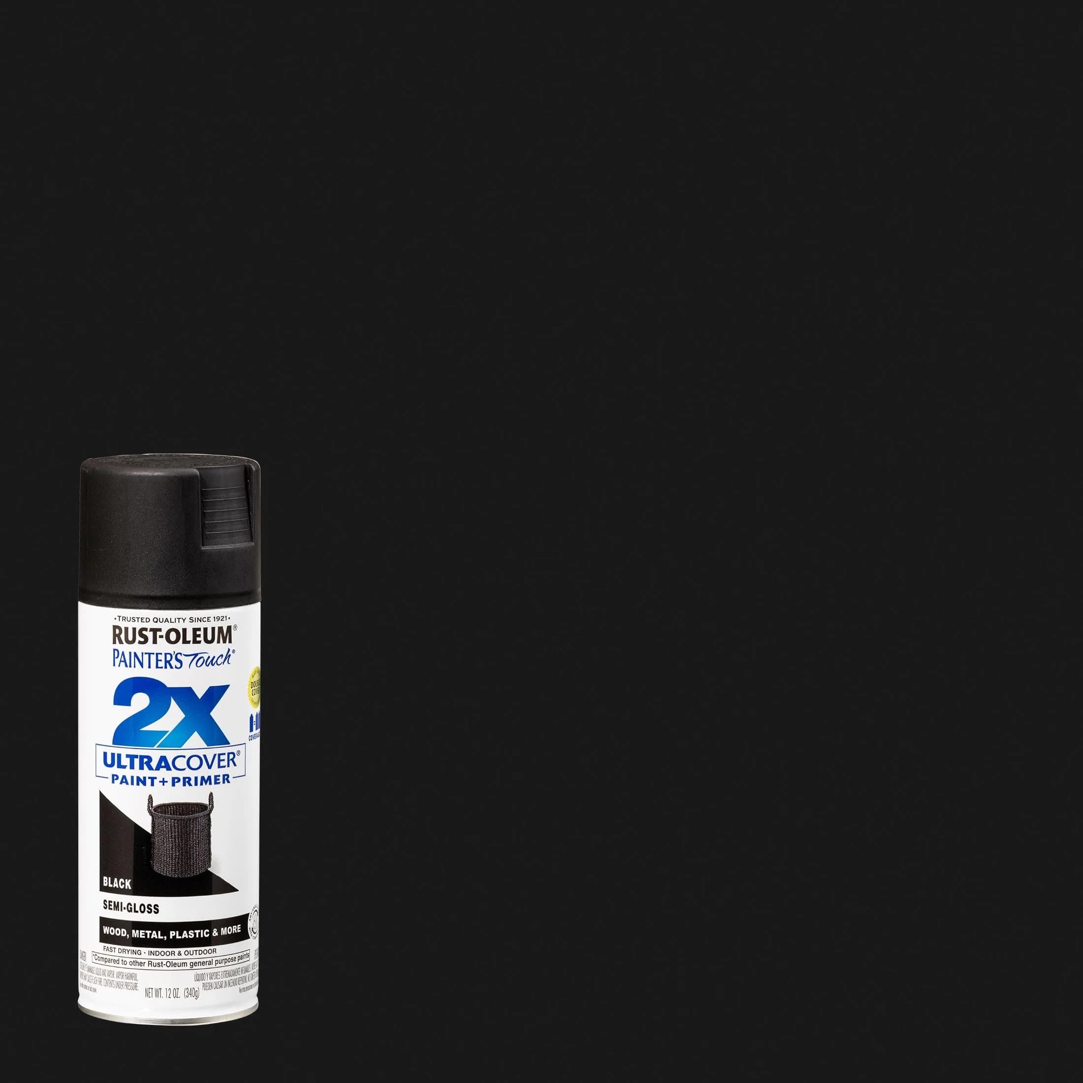 Rust-Oleum Painter's Touch 2X Ultra Cover Spray Paint, Semi-Gloss Black Finish - view 2
