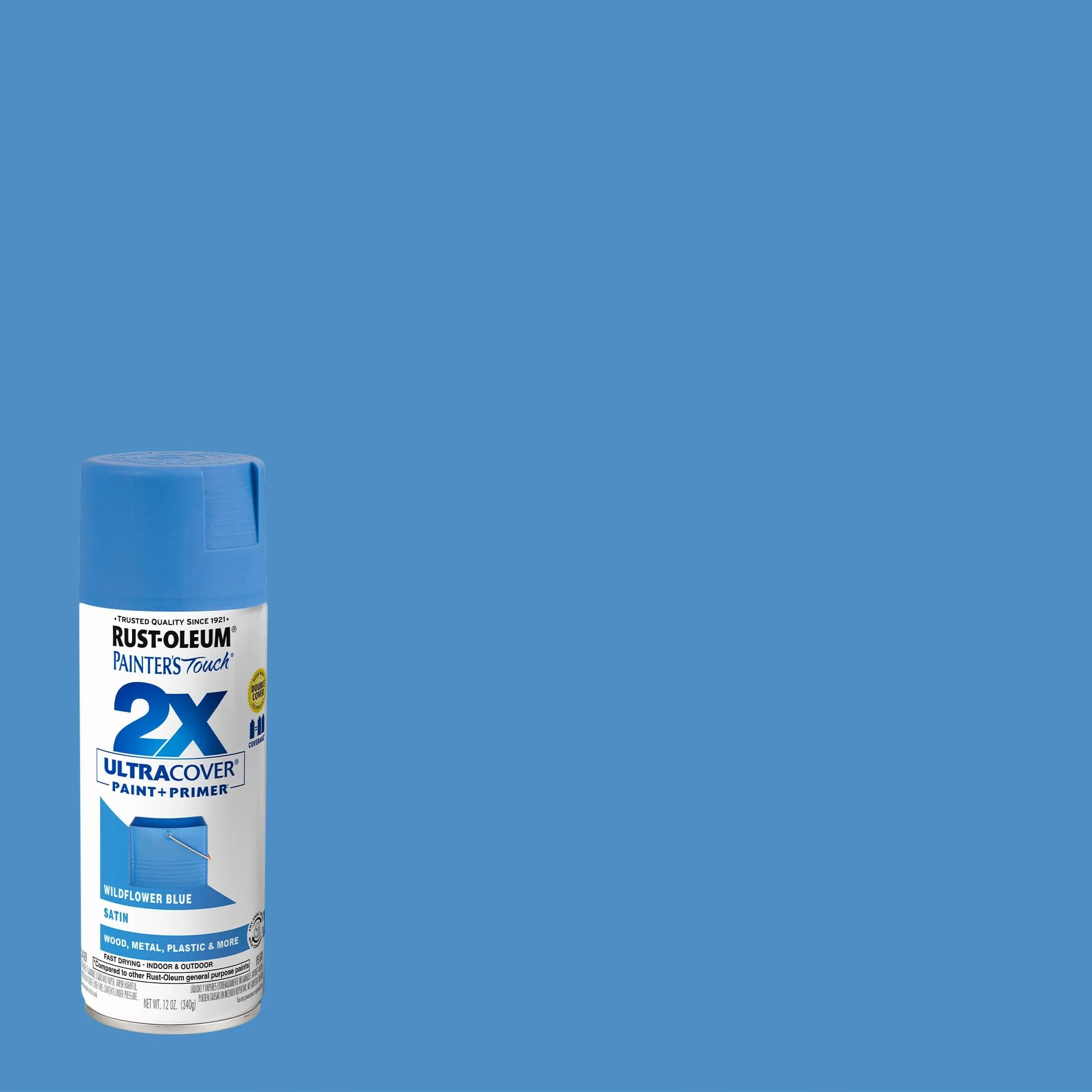 Rust-Oleum Painter's Touch 2X Satin Wildflower Blue Spray Paint, 340g (12 Oz) - view 2