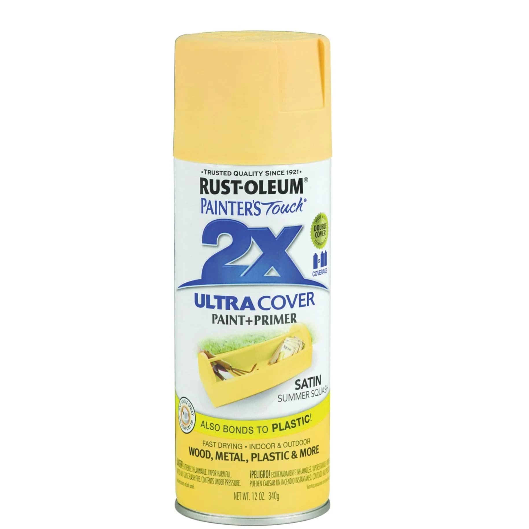 Rust-Oleum Painter's Touch 2X Satin Summer Squash Spray Paint, 340g - main product image