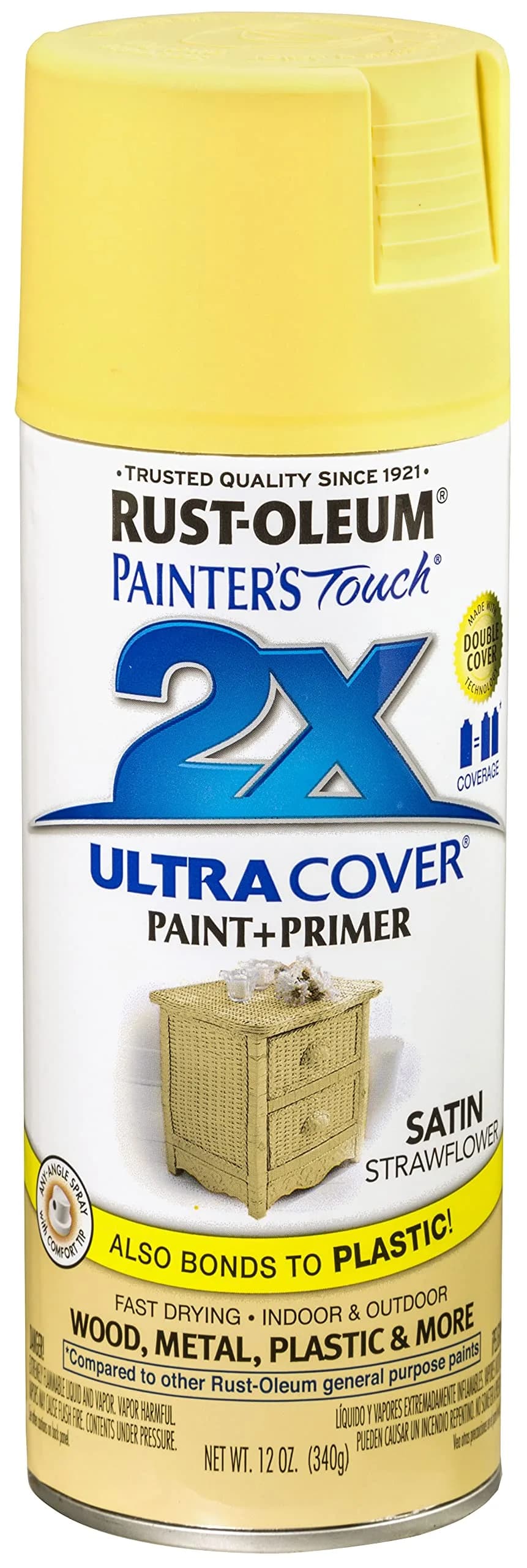 Rust-Oleum Painter's Touch 2X Satin Strawflower Spray Paint, 340g - main product image