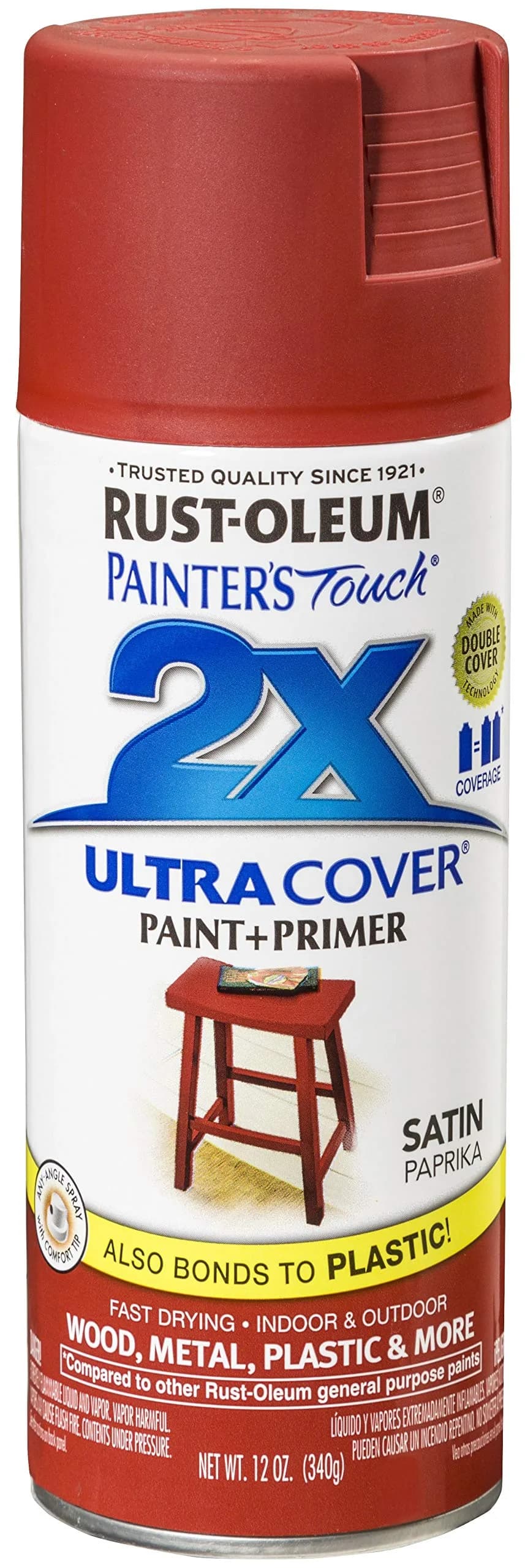Rust-Oleum Painter's Touch 2X Satin Paprika Spray Paint, 340g (12 Oz) - main product image