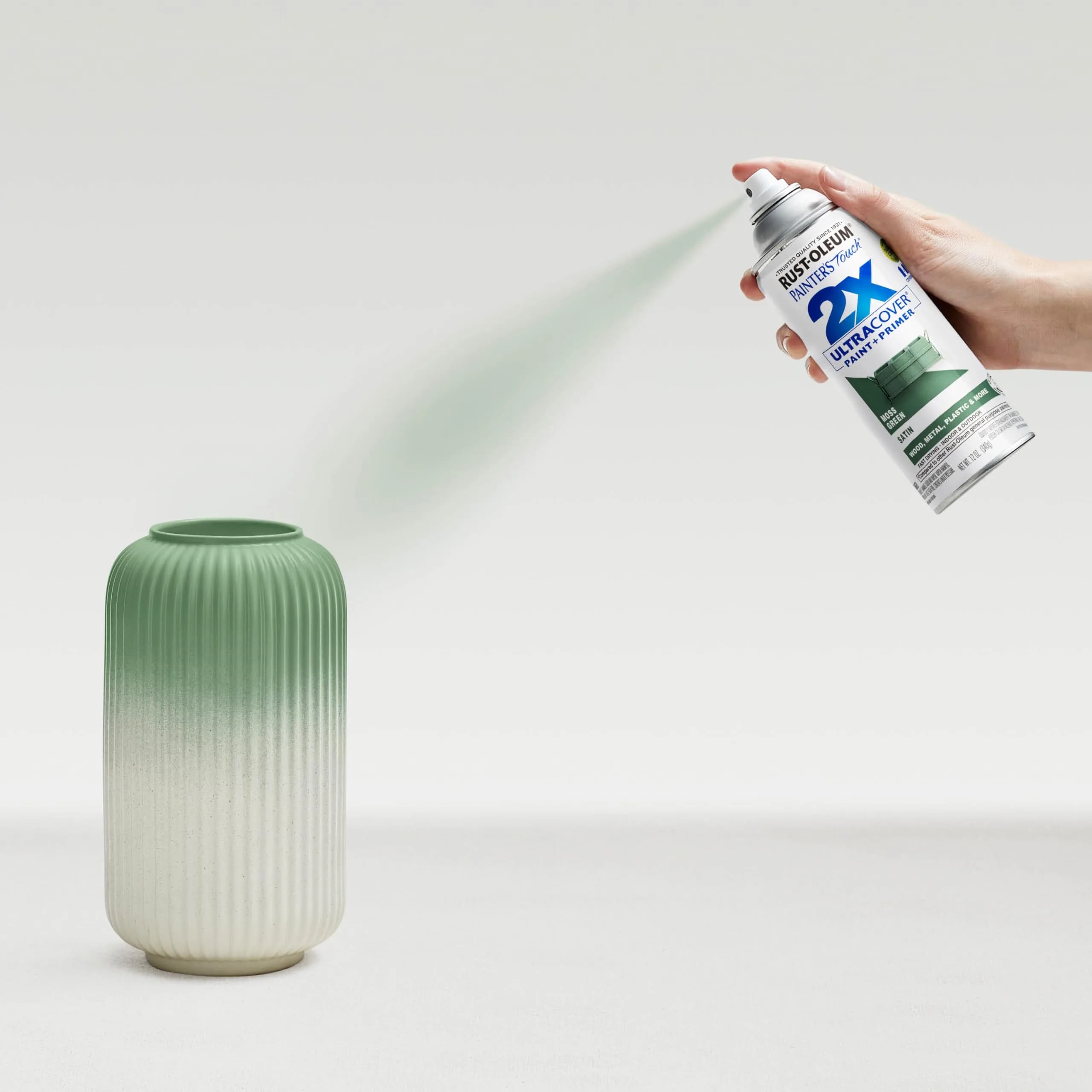 Rust-Oleum Painter's Touch 2X Ultra Cover Spray Paint, Satin Moss Green, 340g (12 Oz) | Professional Grade, Indoor/Outdoor Use - view 6