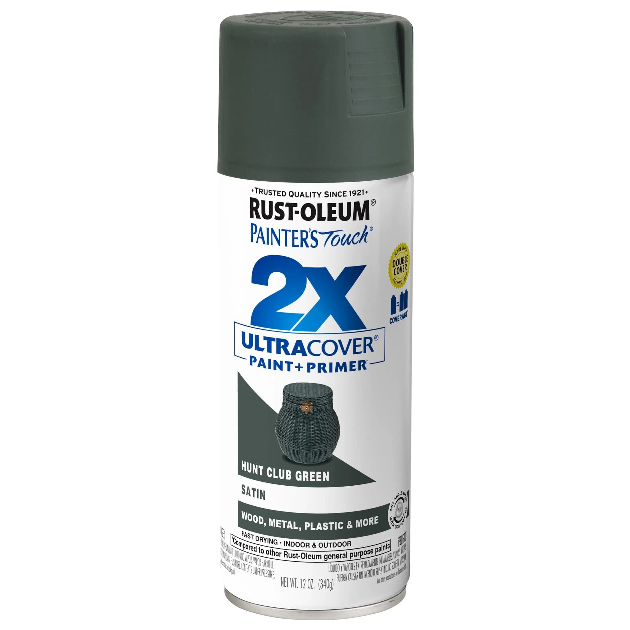 Rust-Oleum Painter's Touch 2X Satin Hunt Club Green Spray Paint - 340g (12 Oz) - main product image
