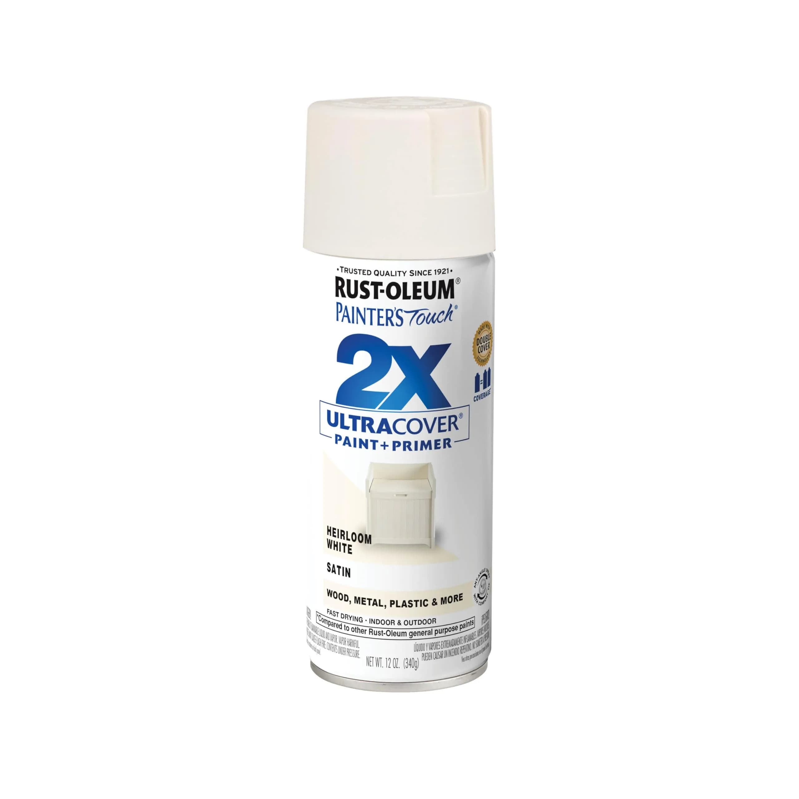 Rust-Oleum Painter's Touch 2X Satin Heirloom White Spray Paint - 340g - main product image