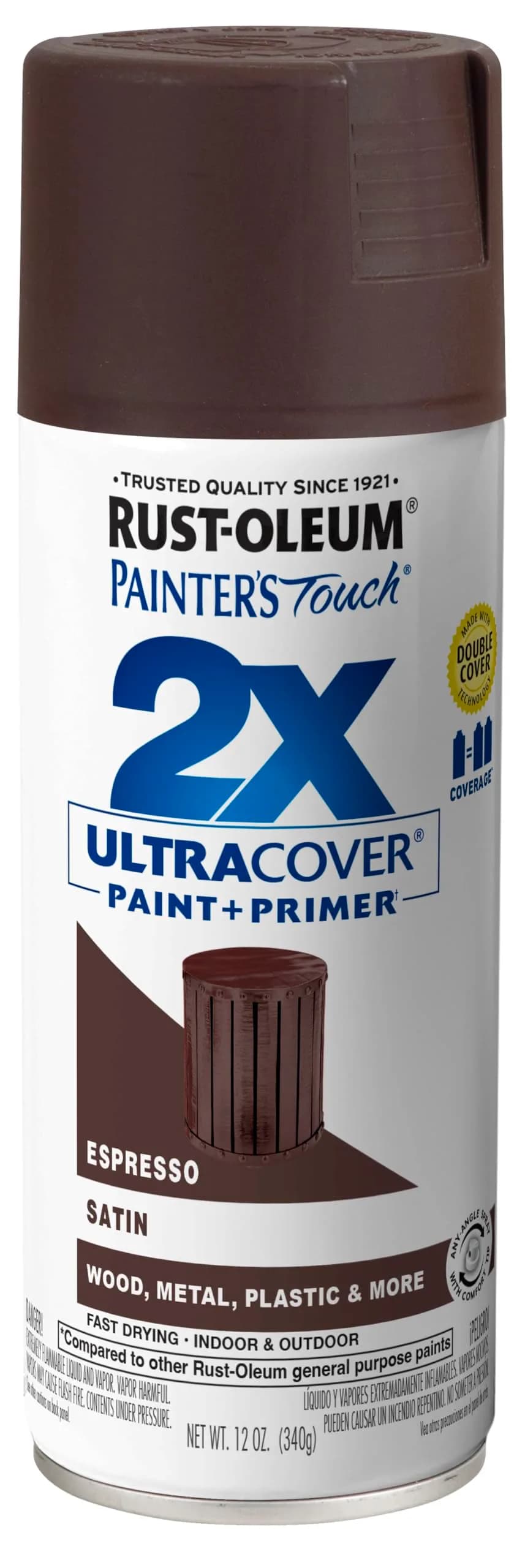 Rust-Oleum Painter's Touch 2X Satin Espresso Spray Paint - Rich Brown Finish - main product image