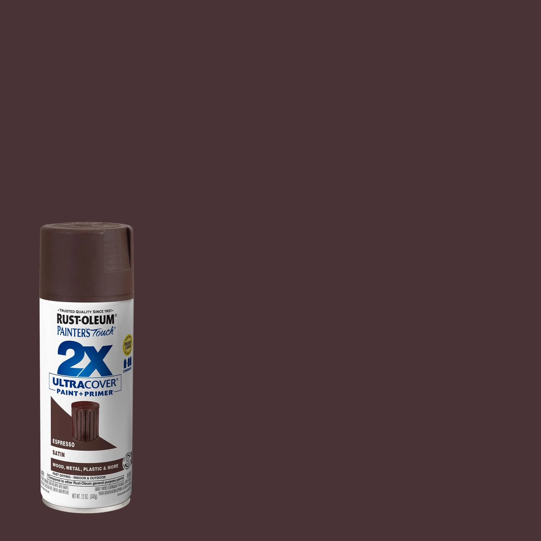 Rust-Oleum Painter's Touch 2X Satin Espresso Spray Paint - Rich Brown Finish - view 2