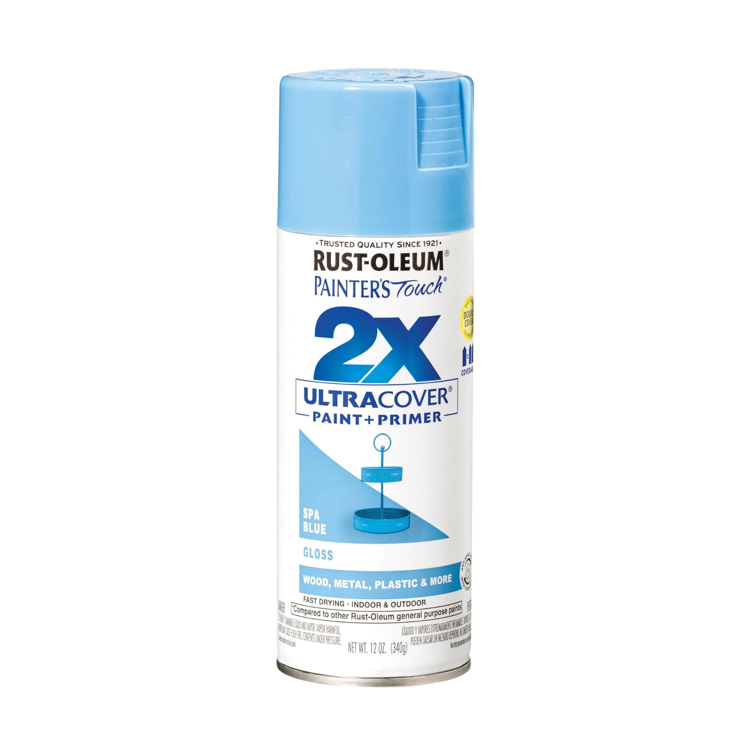 Rust-Oleum Painter's Touch 2X Ultra Cover Spray Paint, Gloss Spa Blue, 340g - main product image