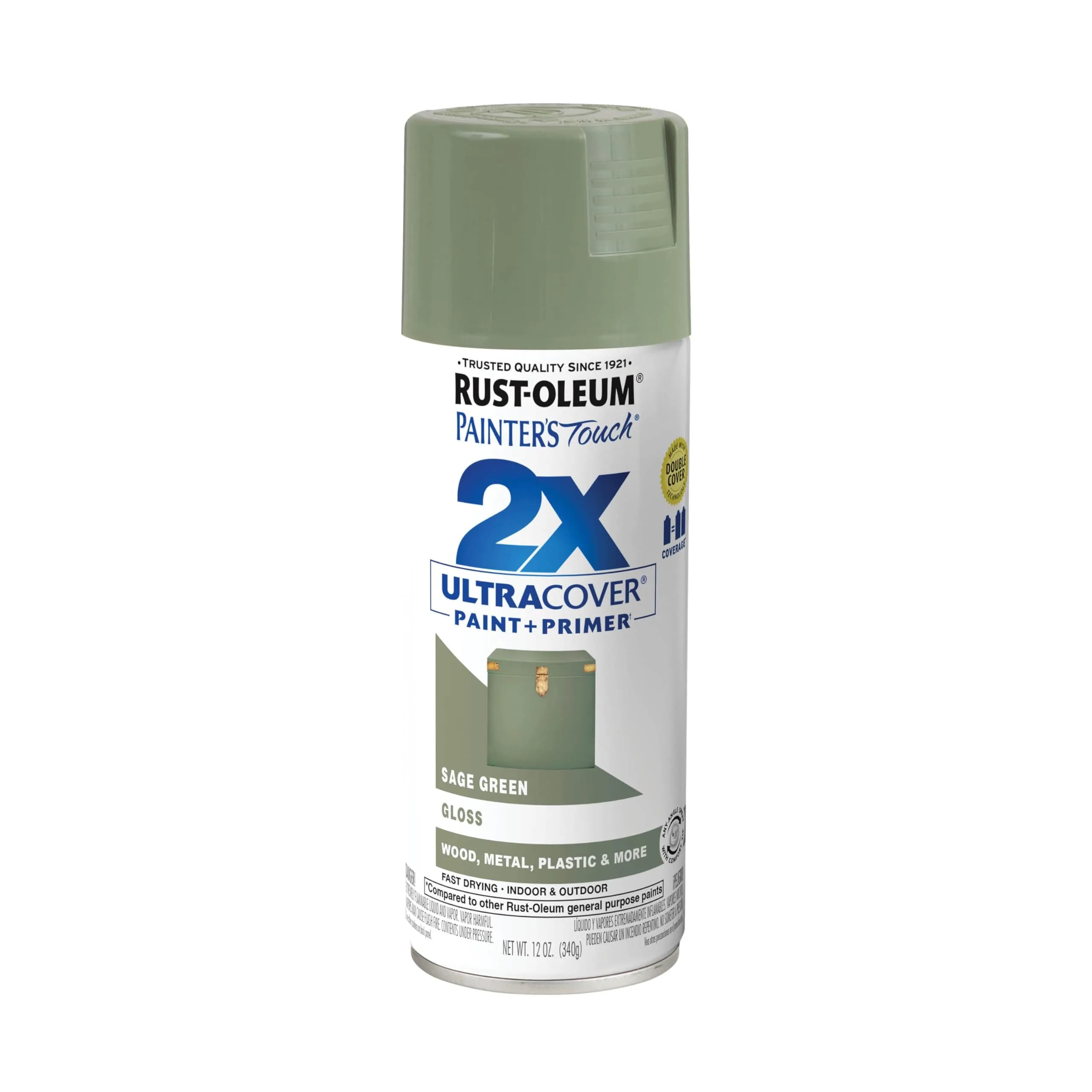 Rust-Oleum Painter's Touch 2X Spray Paint, Gloss Sage Green Finish - main product image