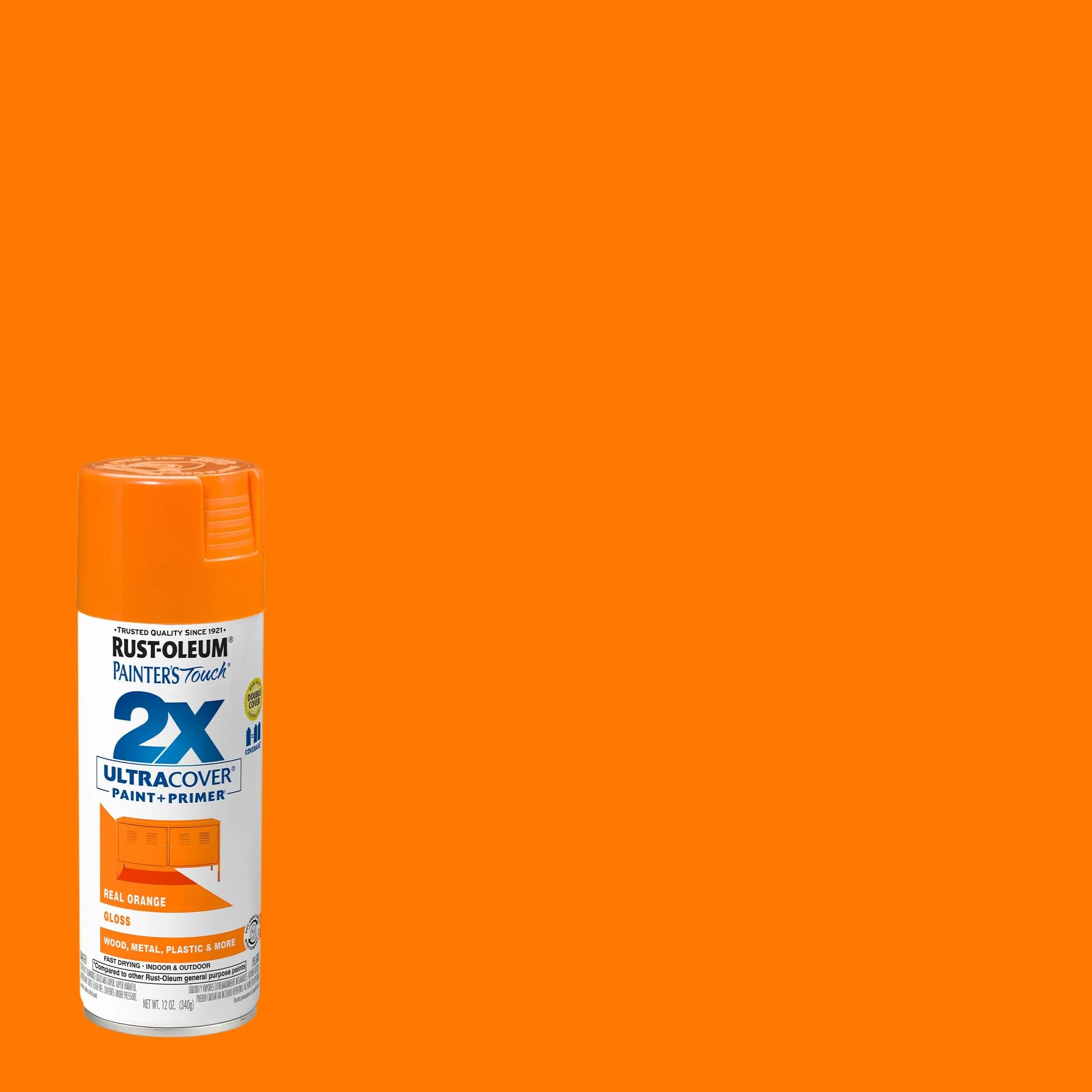 Rust-Oleum Painter's Touch 2X Ultra Cover Spray Paint, Gloss Real Orange, 340g - view 2