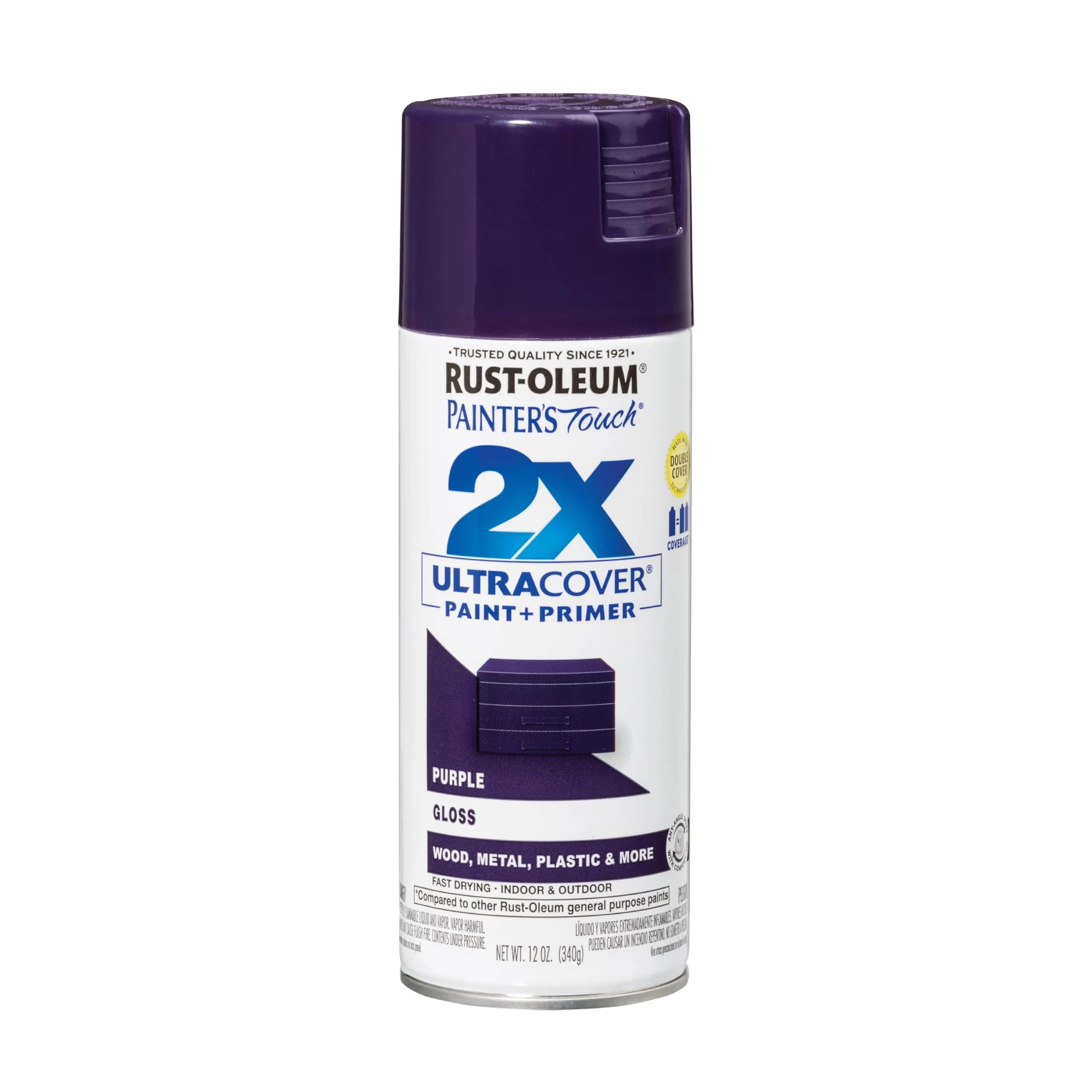 Rust-Oleum Painter's Touch 2X Ultra Cover Spray Paint - Gloss Purple, Satin Finish - main product image