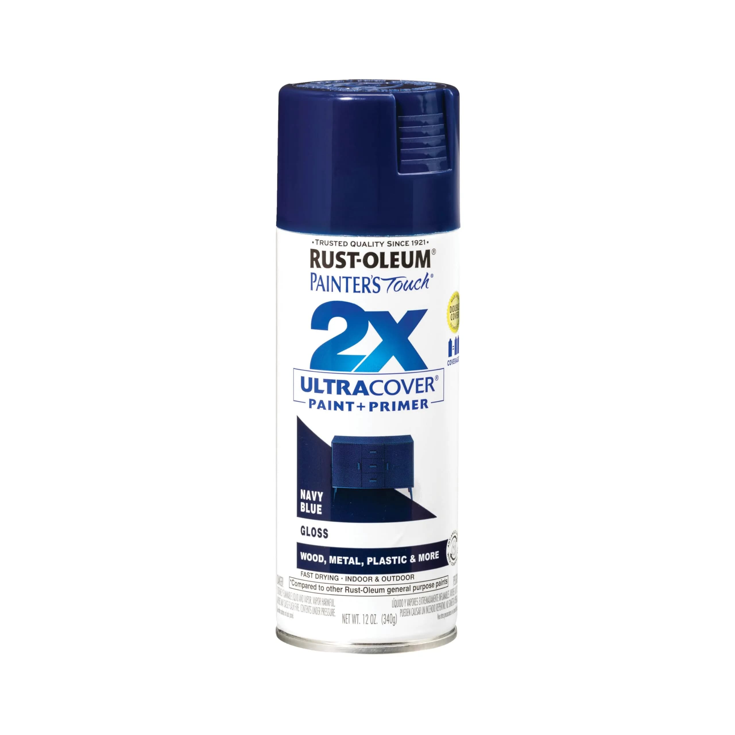 Rust-Oleum Painter's Touch 2X Ultra Cover Spray Paint, Gloss Navy Blue, 340g - main product image