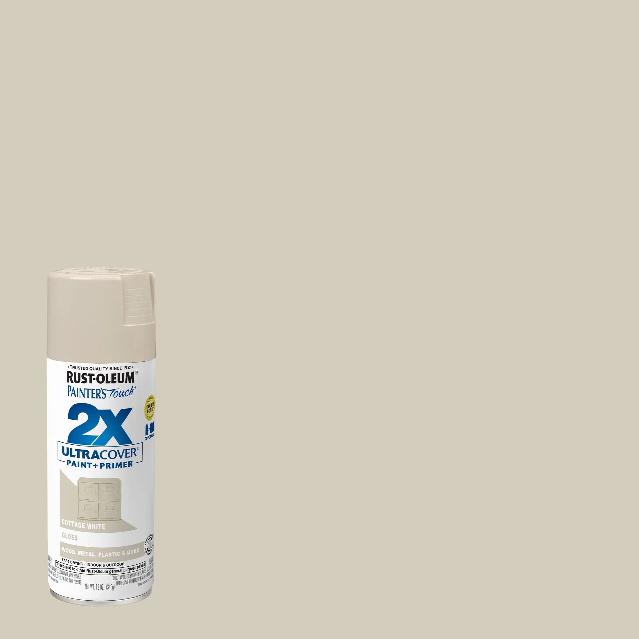Rust-Oleum Painter's Touch 2X Ultra Cover Spray Paint, Gloss Cottage White Finish - view 2