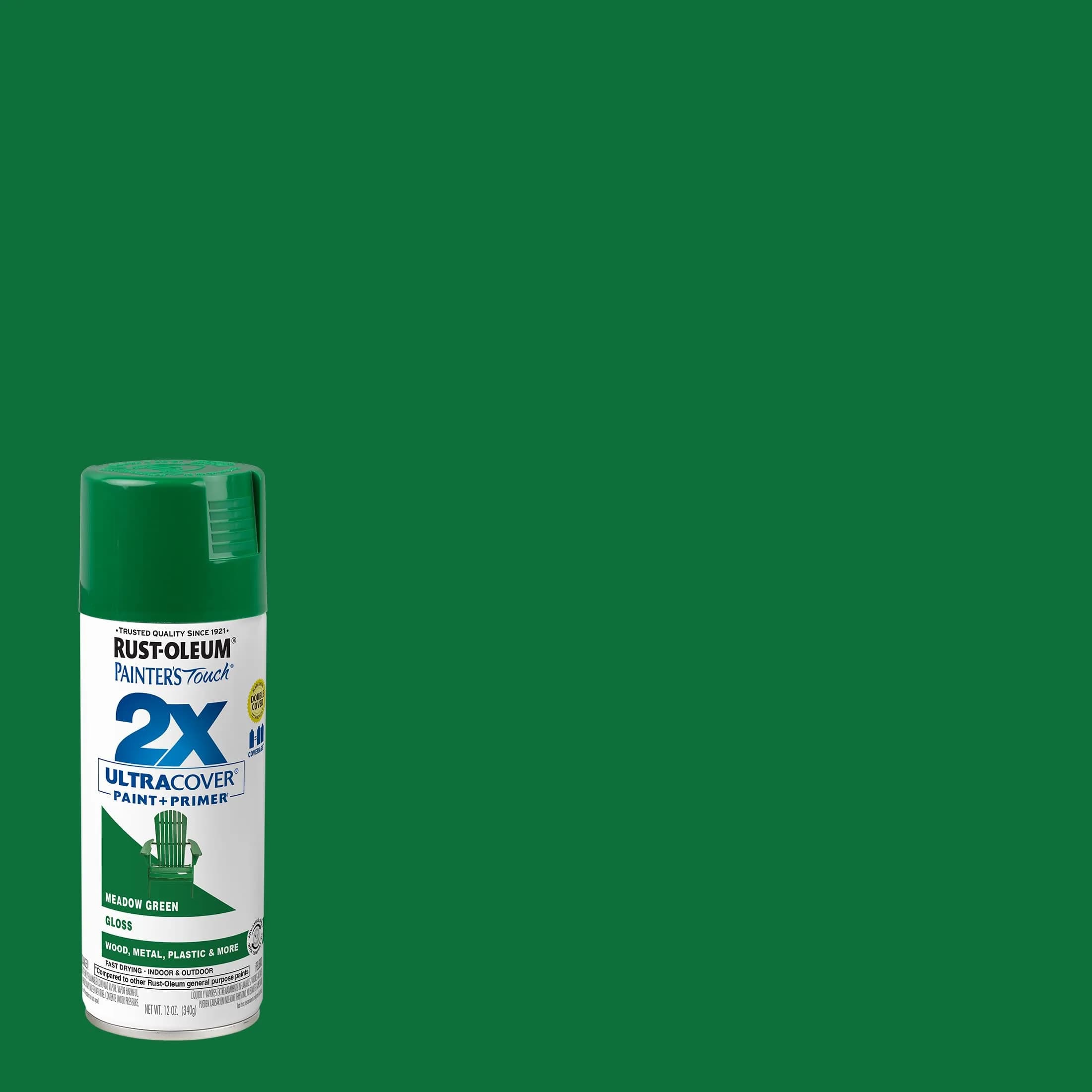 Rust-Oleum Painter's Touch 2X Gloss Meadow Green Spray Paint, 340g | Smooth Finish, Indoor/Outdoor - view 2