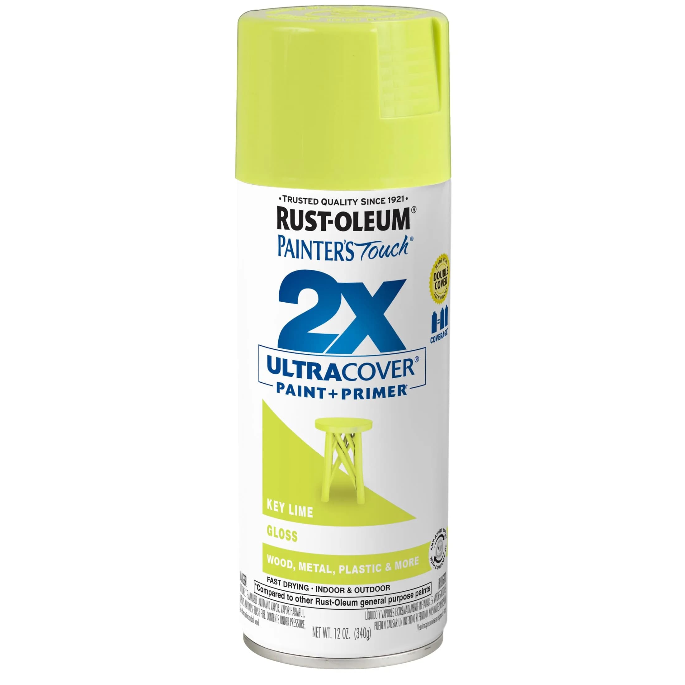 Rust-Oleum Painter's Touch 2X Gloss Key Lime Spray Paint, 12 Oz Can - main product image