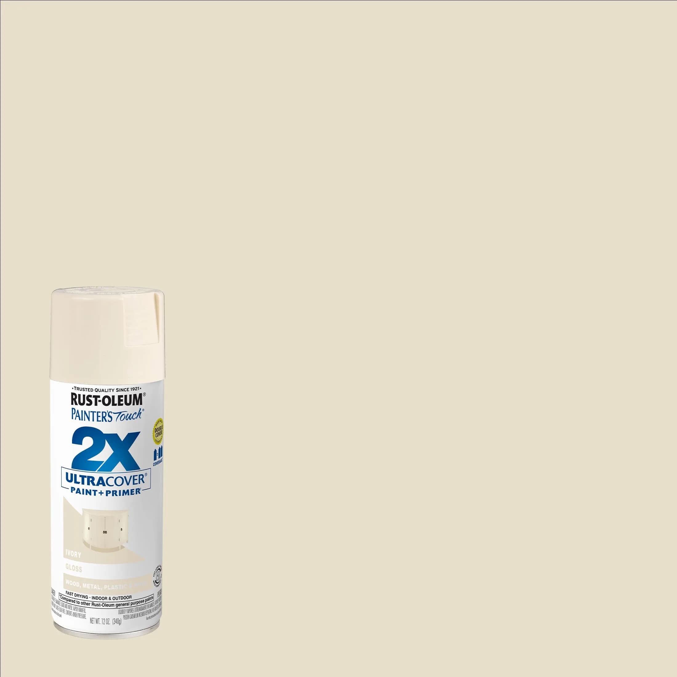 Rust-Oleum Painter's Touch 2X Ultra Cover Spray Paint, Gloss Ivory, 12 Oz - view 2
