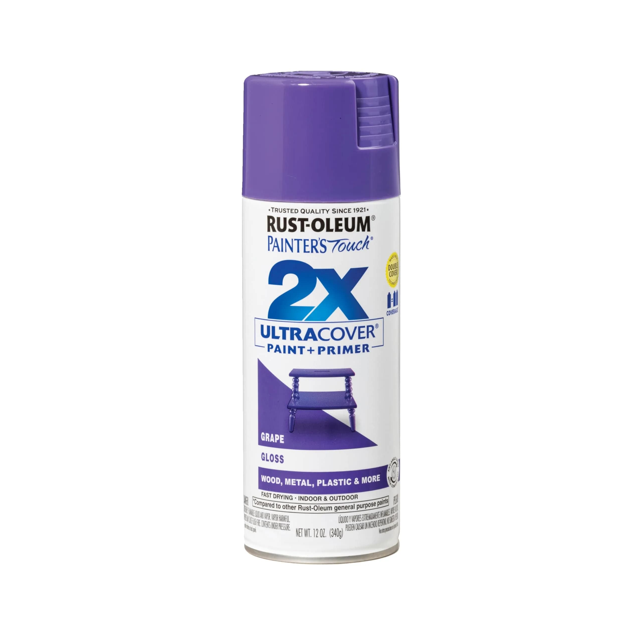Rust-Oleum Painter's Touch 2X Ultra Cover Spray Paint, Gloss Grape, 12 Oz Can - main product image