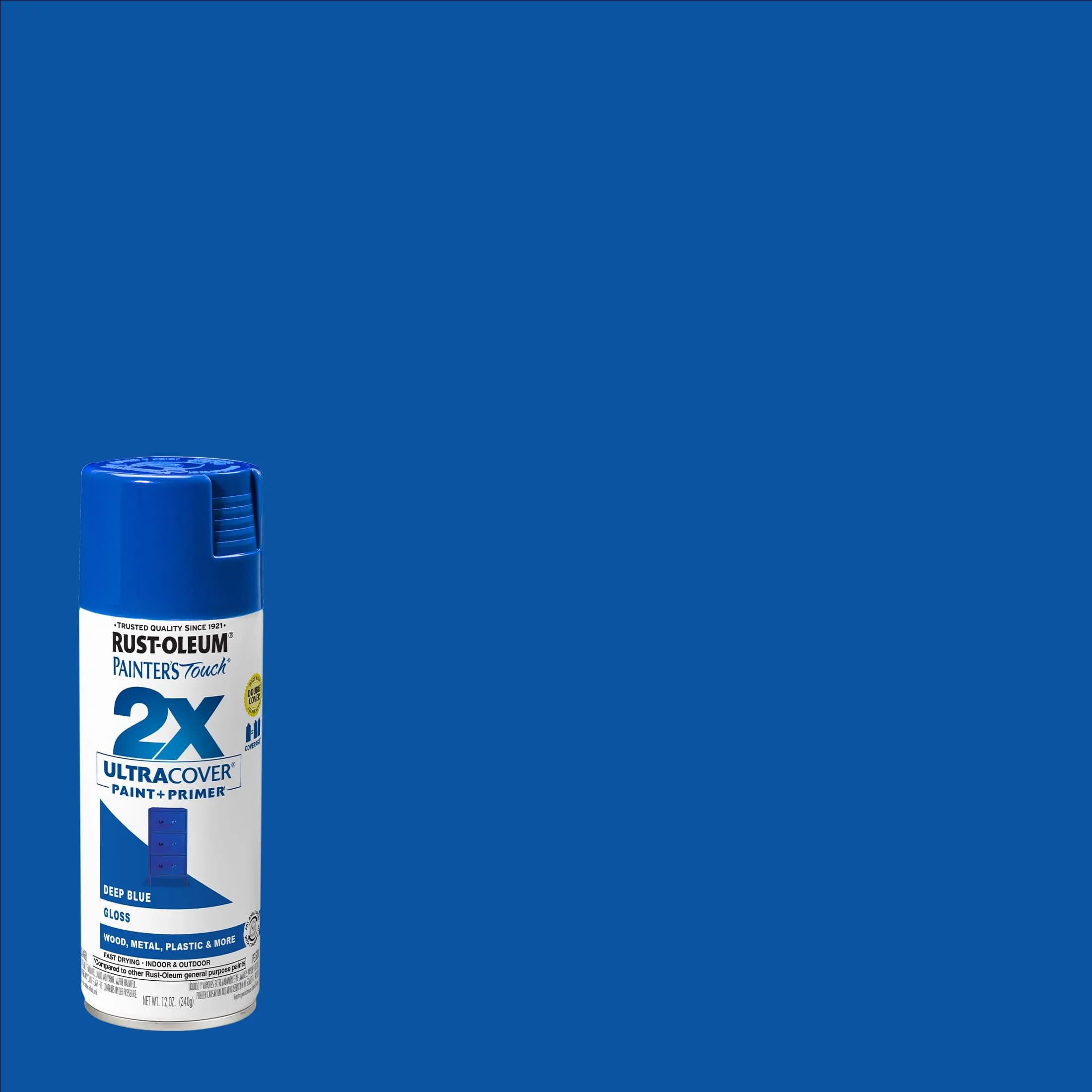 Rust-Oleum Painter's Touch 2X Ultra Cover Spray Paint, Gloss Deep Blue, 12 Oz - view 2