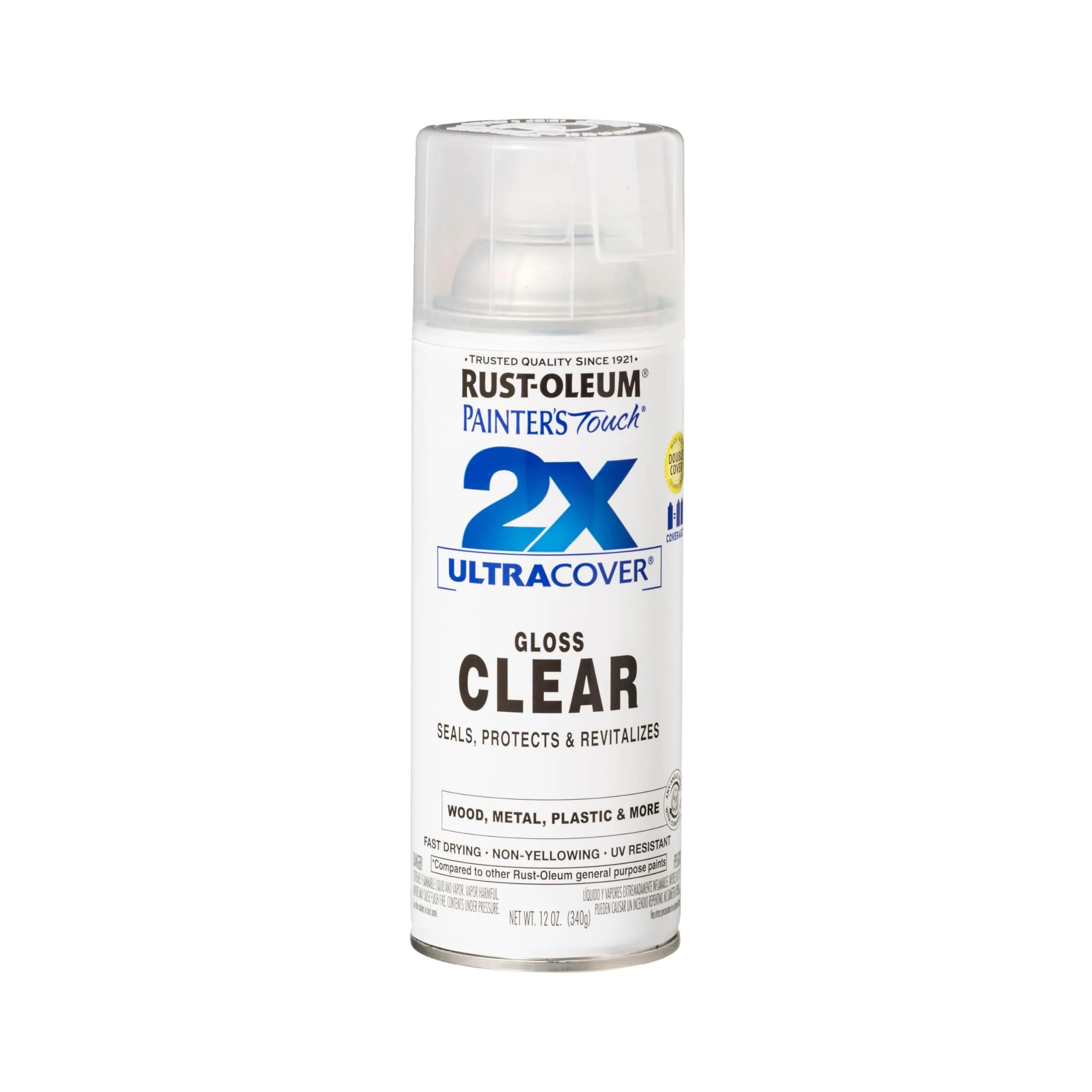 Rust-Oleum Painter's Touch 2X Ultra Cover Spray Paint, Gloss Clear, 12 Oz (Pack of 1) - main product image