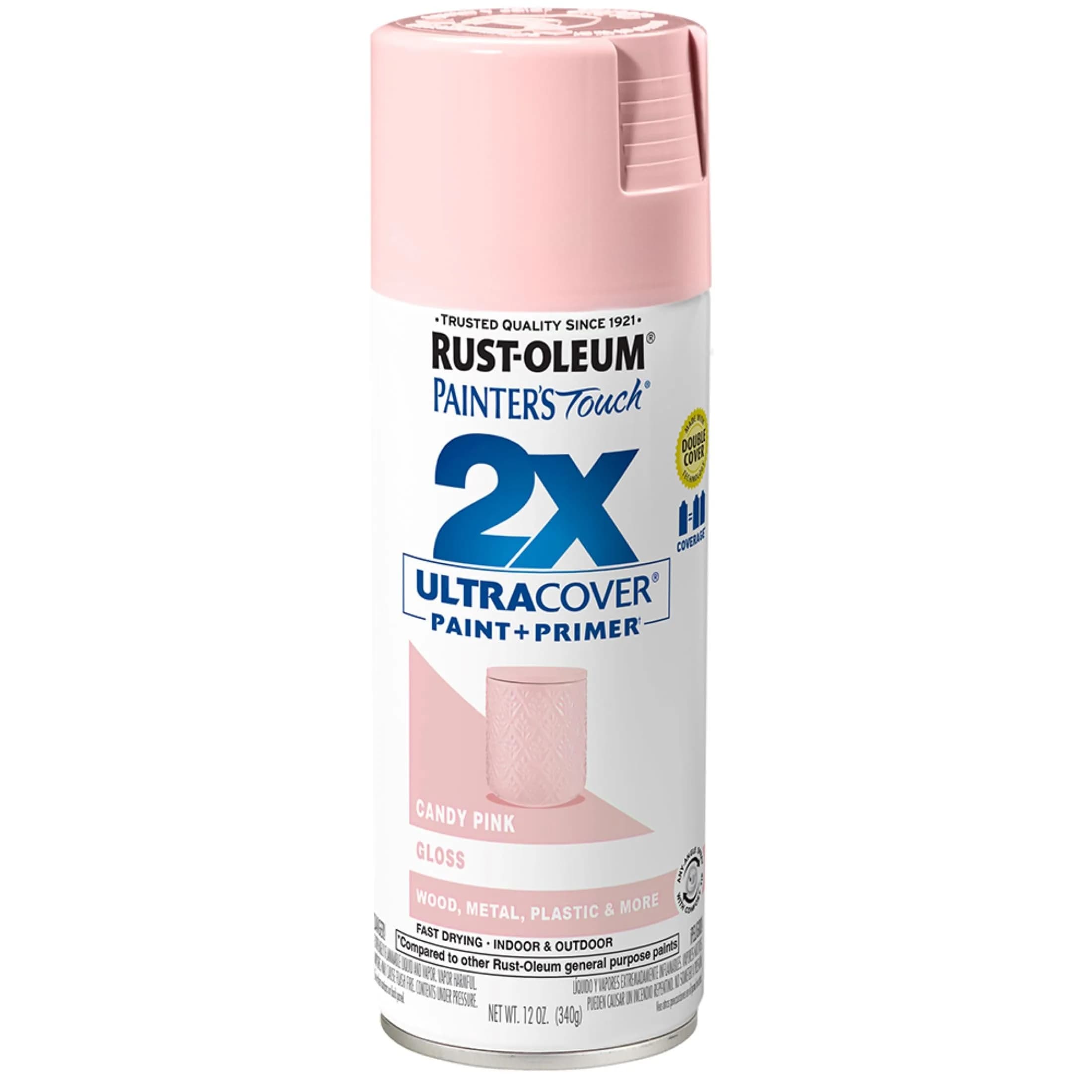 Rust-Oleum Painter's Touch 2X Ultra Cover Spray Paint, Gloss Candy Pink, 12 Oz - main product image