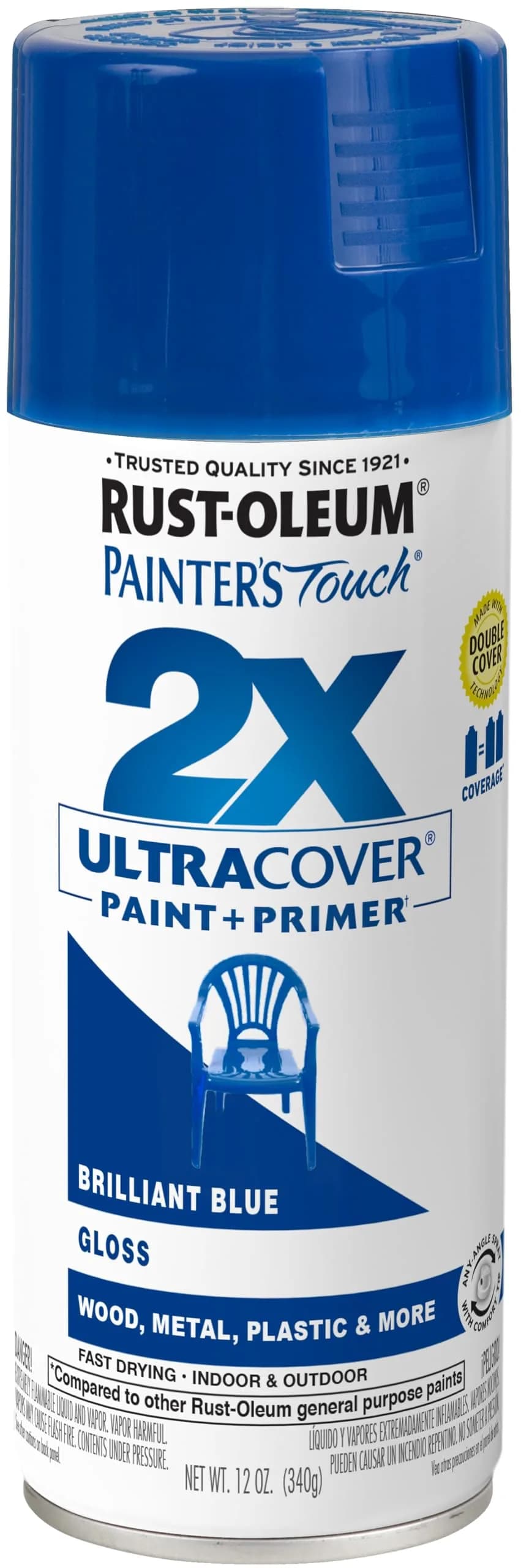 Rust-Oleum Painter's Touch 2X Ultra Cover Spray Paint, Gloss Brilliant Blue, 12 Oz - main product image