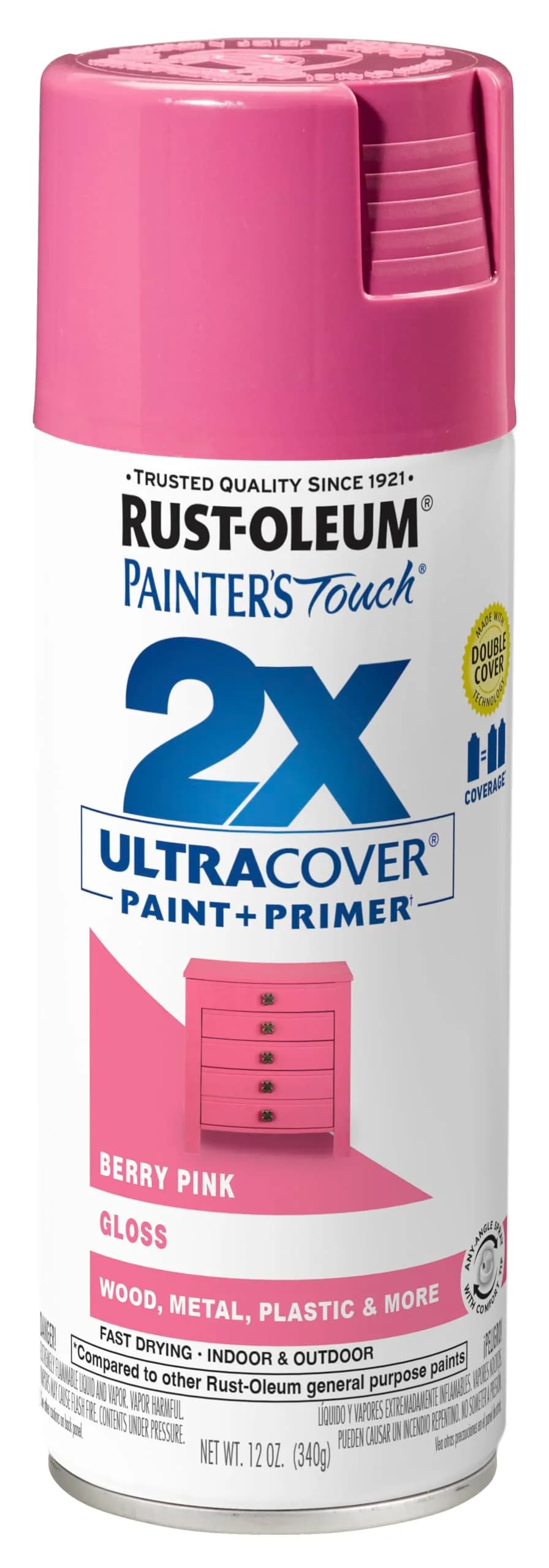 Rust-Oleum Painter's Touch 2X Gloss Berry Pink Spray Paint, 12 Oz - main product image