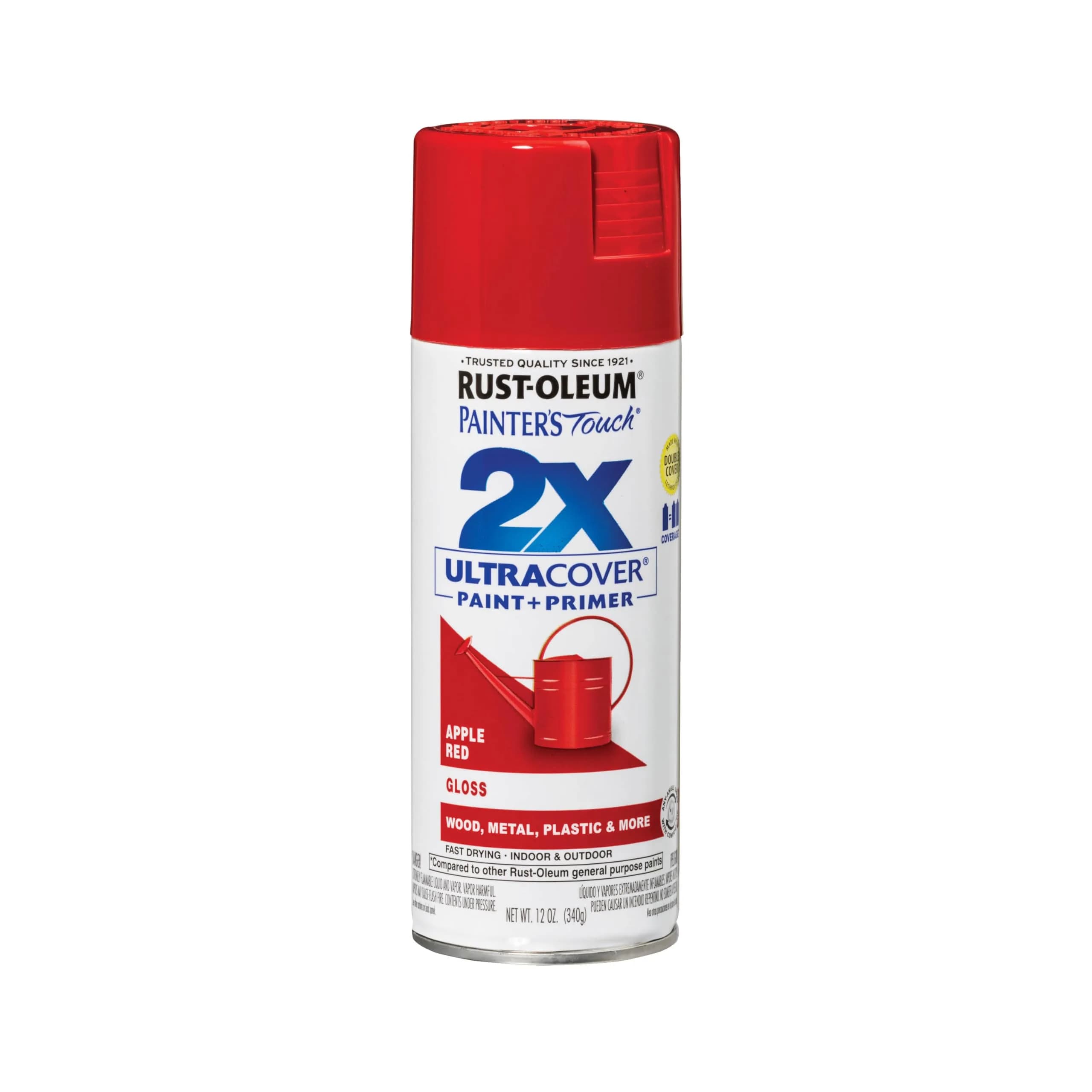 Rust-Oleum Painter's Touch 2X Ultra Cover Spray Paint, Gloss Apple Red, 12 Oz Can - main product image
