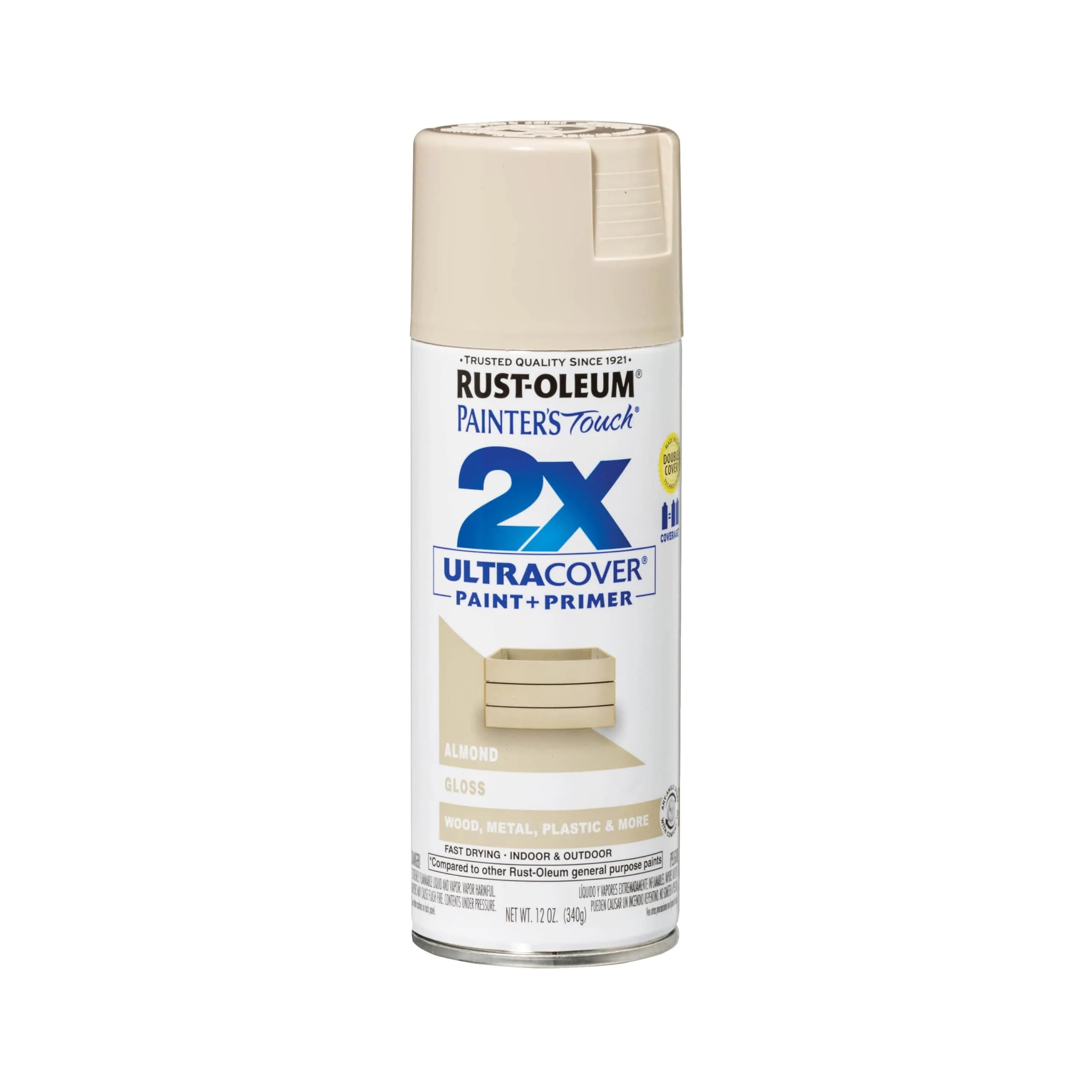 Rust-Oleum Painter's Touch 2X Ultra Cover Spray Paint, Gloss Almond, 12 Oz (Pack of 1) - main product image