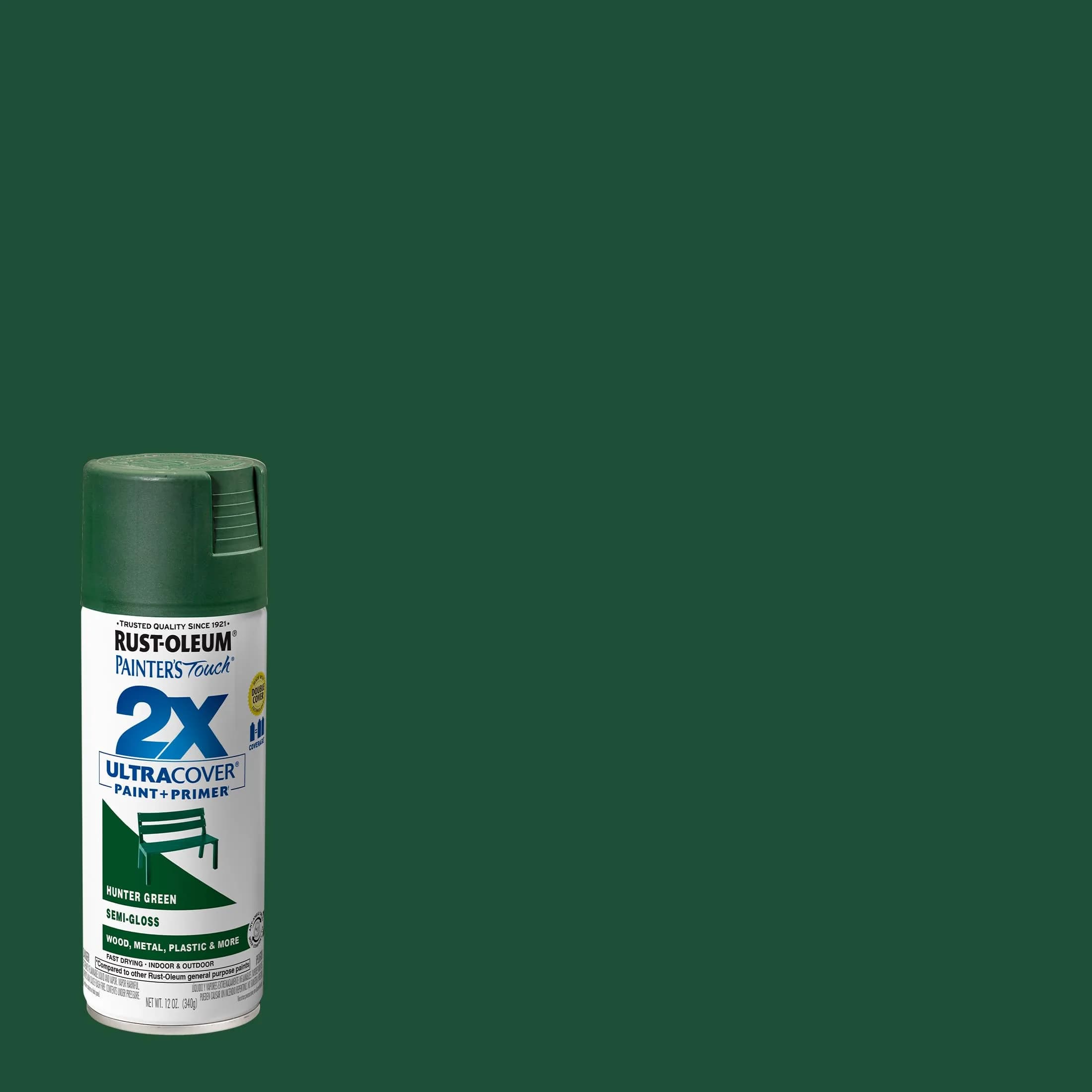 Rust-Oleum Painter's Touch 2X Semi-Gloss Hunter Green Spray Paint, 340g (12 Oz) - view 2