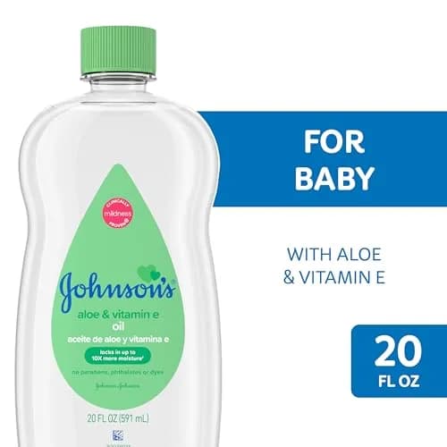 Johnson's Baby Oil with Aloe Vera & Vitamin E, 120 fl oz (720 ml) | Hypoallergenic Moisturizing Oil for Dry Skin thumbnail 2