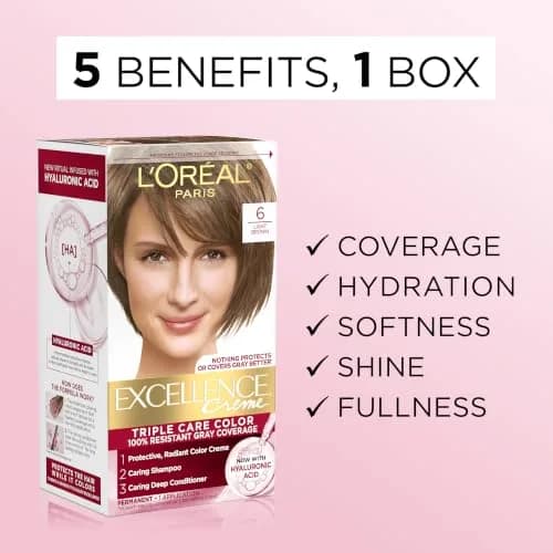 L'Oreal Paris Excellence Crème Permanent Hair Dye 9.5NB Lightest Natural Blonde | 100% Gray Coverage with Hyaluronic Acid thumbnail 3