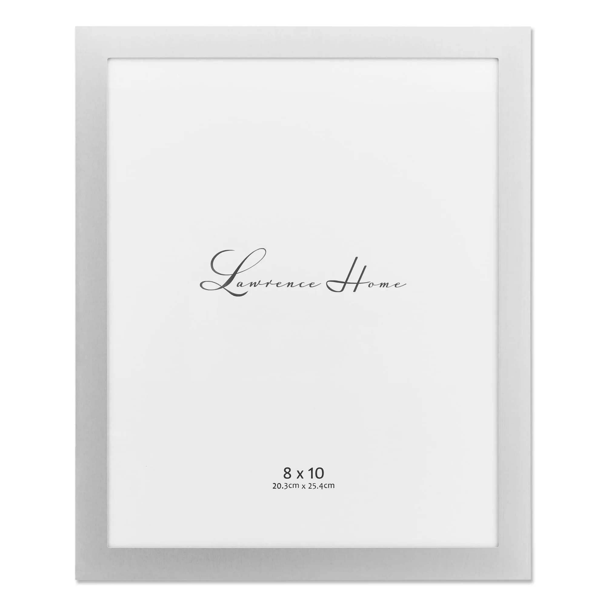 Lawrence 230180 8-Inch x 10-Inch Metal Brushed Silver Picture Frame | Contemporary Wall & Tabletop Display - main product image