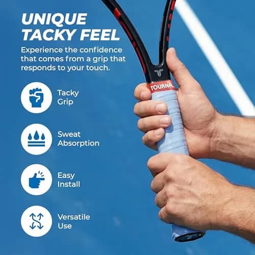 Tourna Tac Tacky Feel Tennis Grip 10 Pack X-Large Pink | Superior Sweat Absorption thumbnail 3