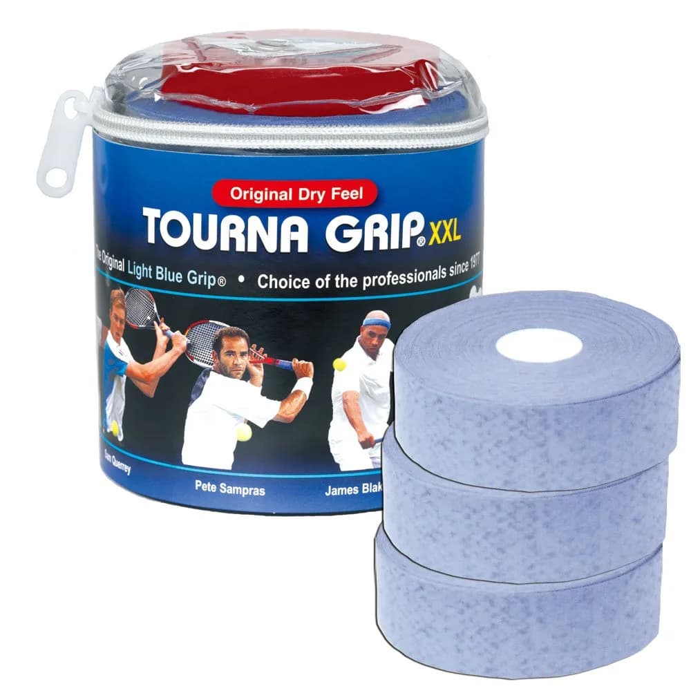 Tourna XXL Handle Grip | Original Dry Feel Tennis Overgrip for Humid Conditions — Light Blue