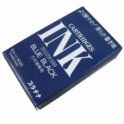 Platinum Blue Black Fountain Pen Ink Cartridges 1.2cc (Pack of 10) | Smooth Ink Flow for Students & Professionals thumbnail 1
