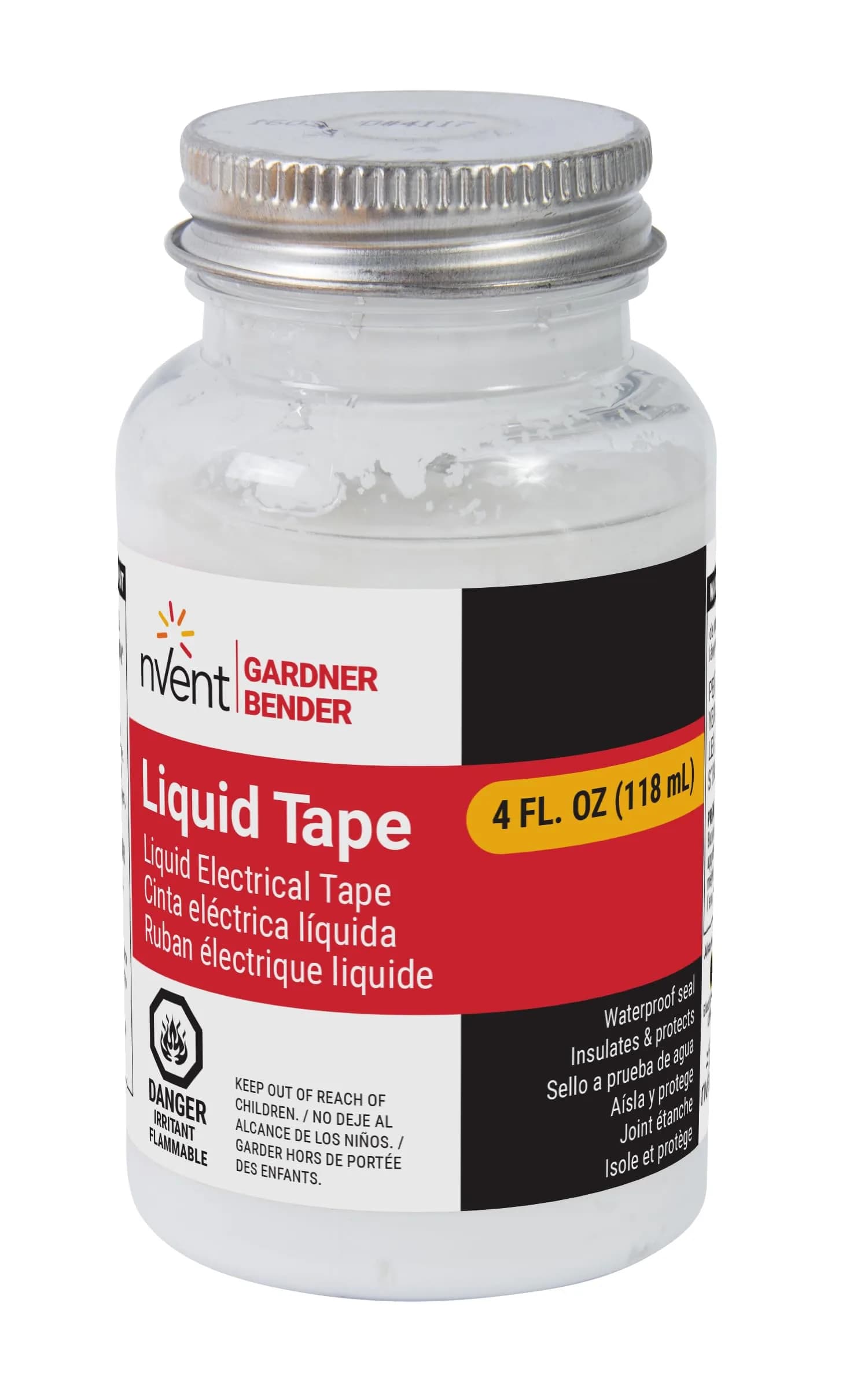 Gardner Bender Liquid Electrical Tape 118ml (4 Fl Oz) White | Waterproof Insulating Sealant - main product image