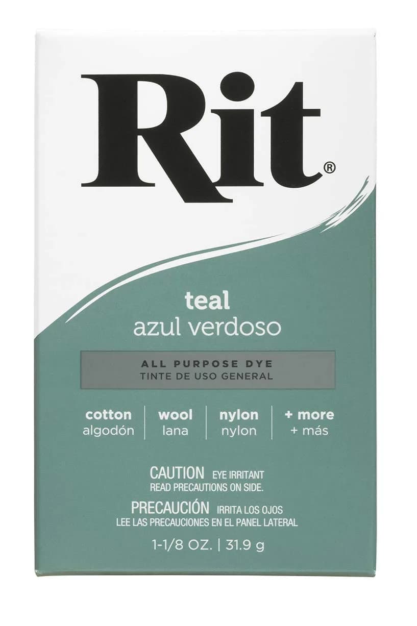 Rit Powder Fabric Dye Purple 1.125 oz (32g) | All-Purpose Dye for Cotton, Linen, Silk, Wool, Nylon — Teal